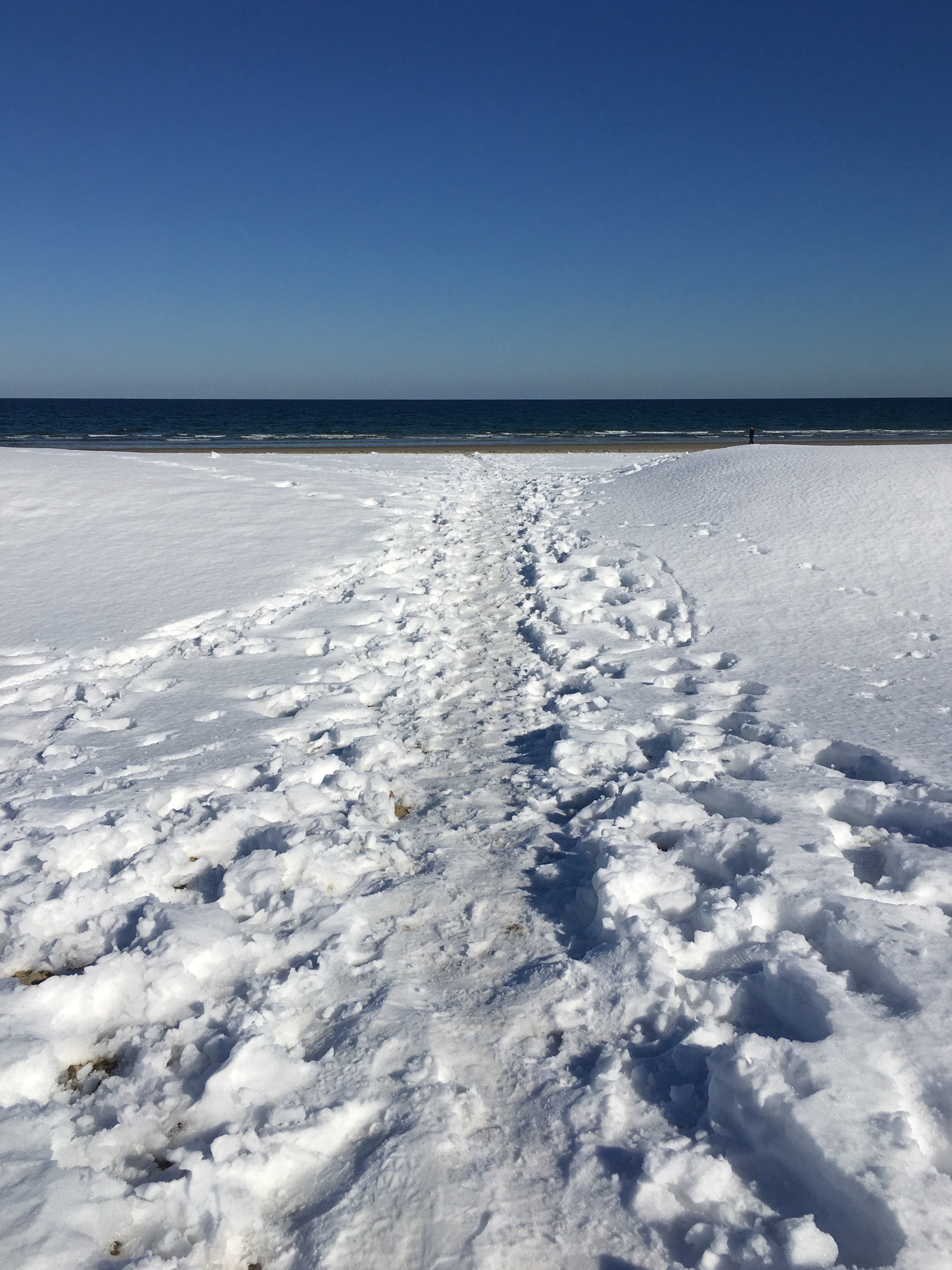 snow beach path